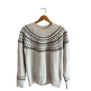 Style & Co. Fair Isle gray Crew neck sweater women’s PXL cotton blend EUC